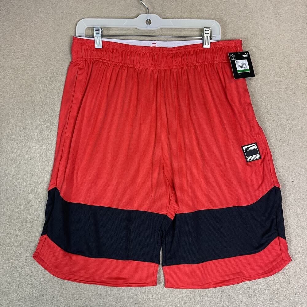 Puma Short Mens L Red Ultimate Athletic Performance Stretch Elastic Waist